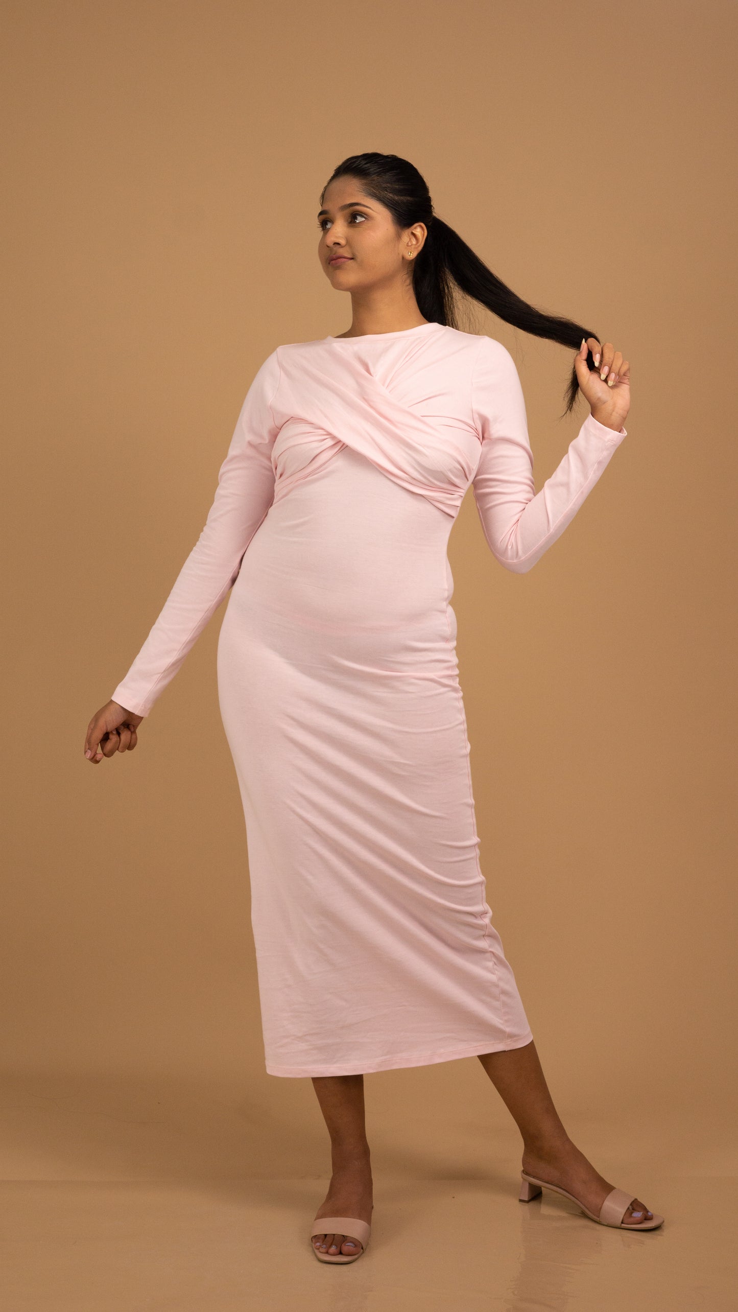 Midnight Elegance Cotton Maxi Dress