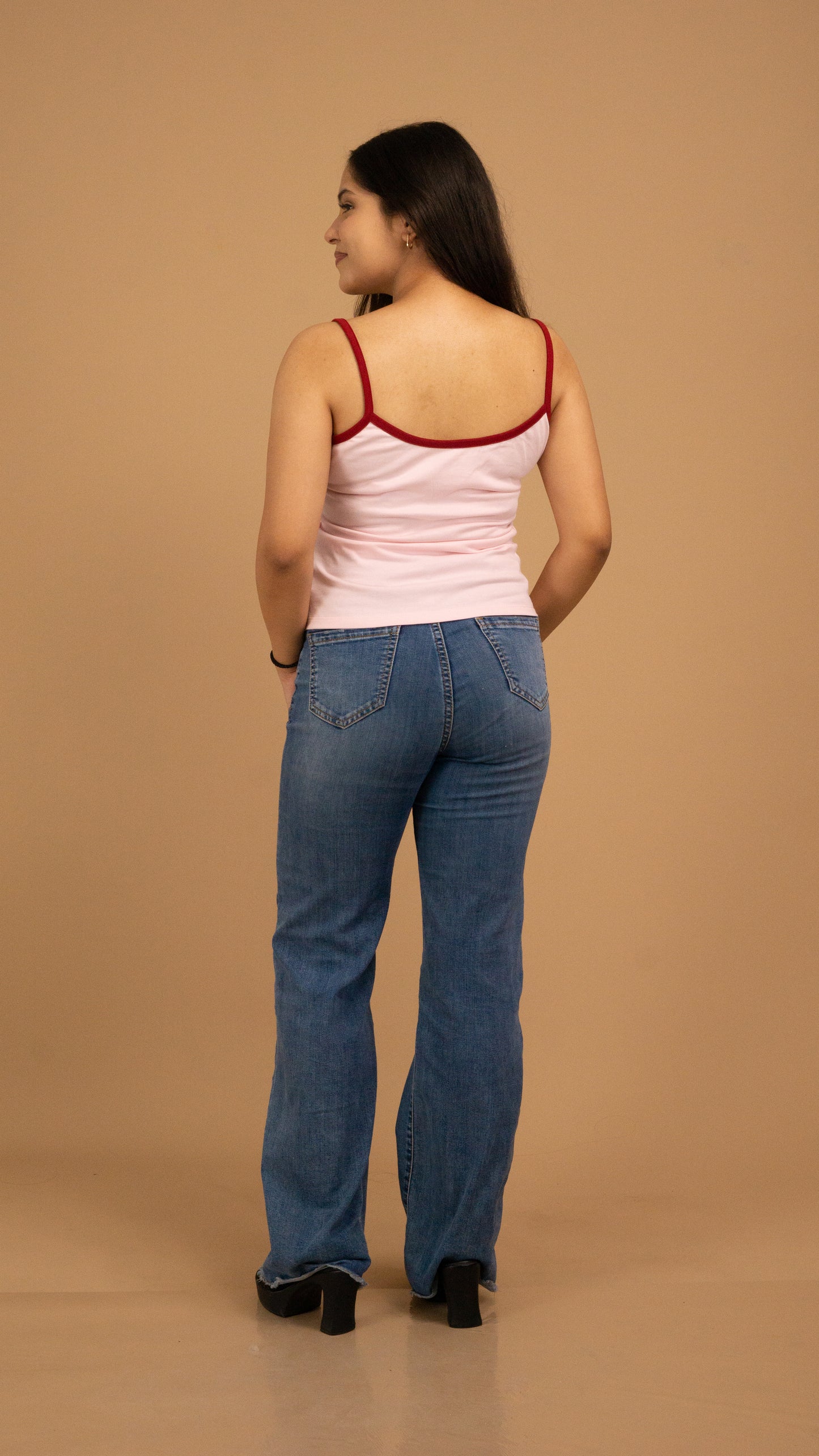 Contrast-Trim Cotton Cami Top