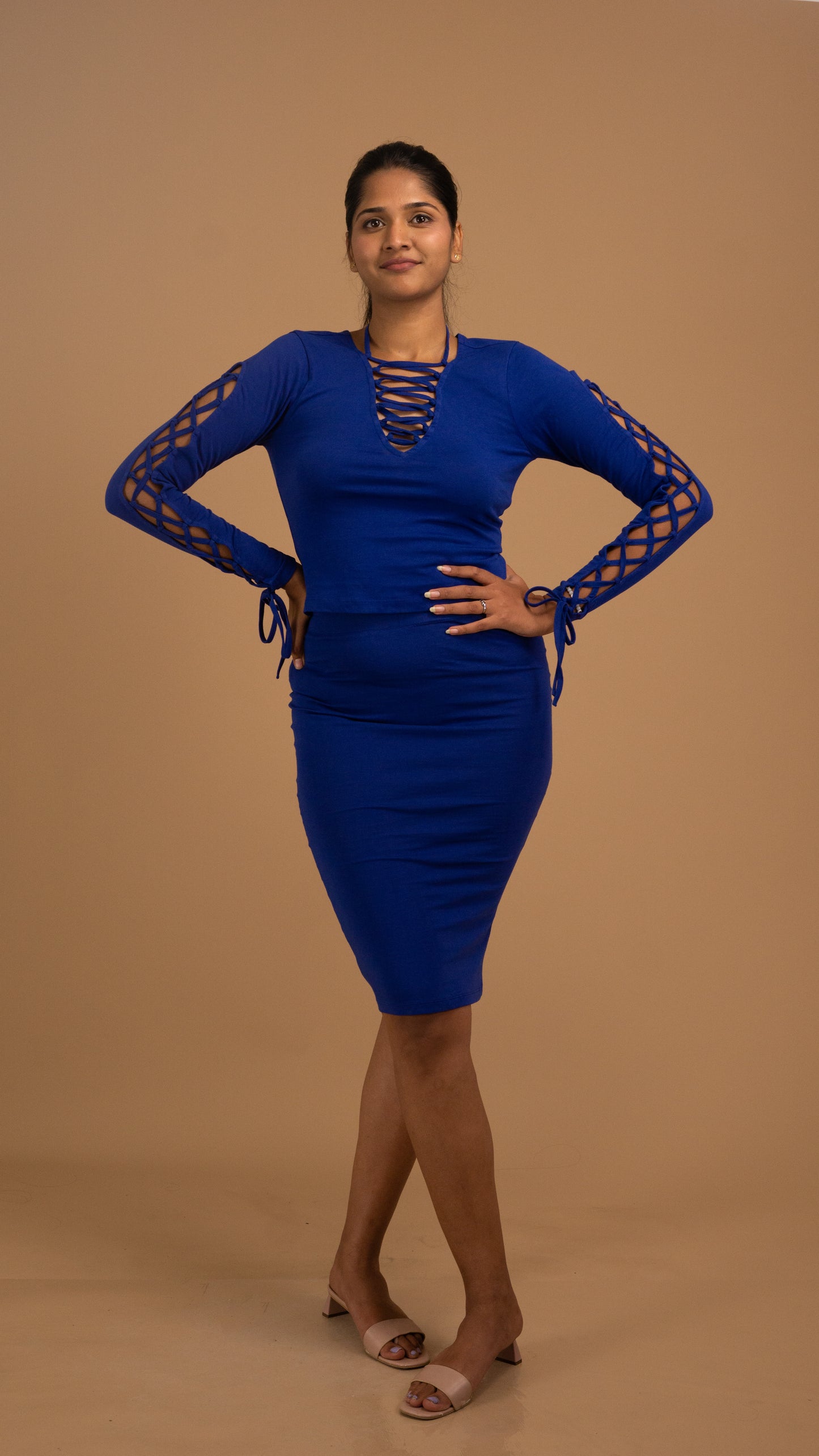 The Royal Lattice Couture Top