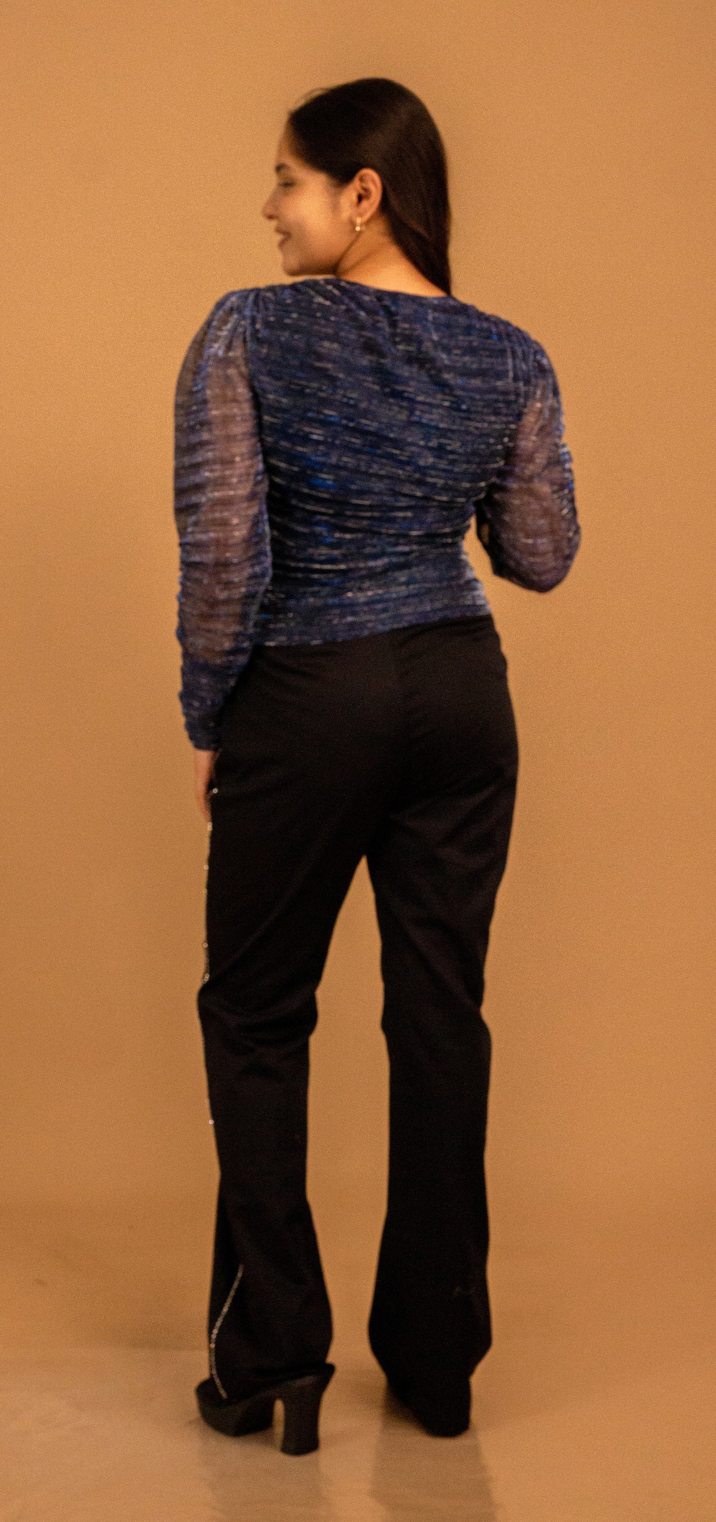 The Midnight Lurex Ruched Top