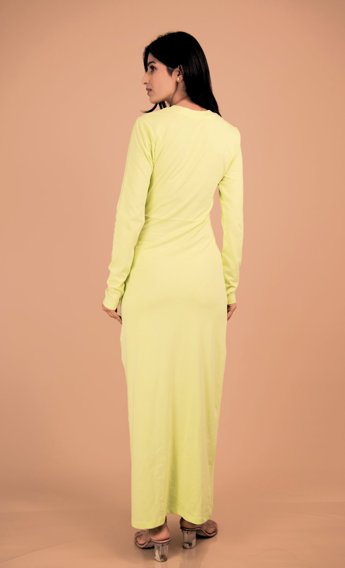 Limoncello Luxe — Draped Bodice Maxi Dress