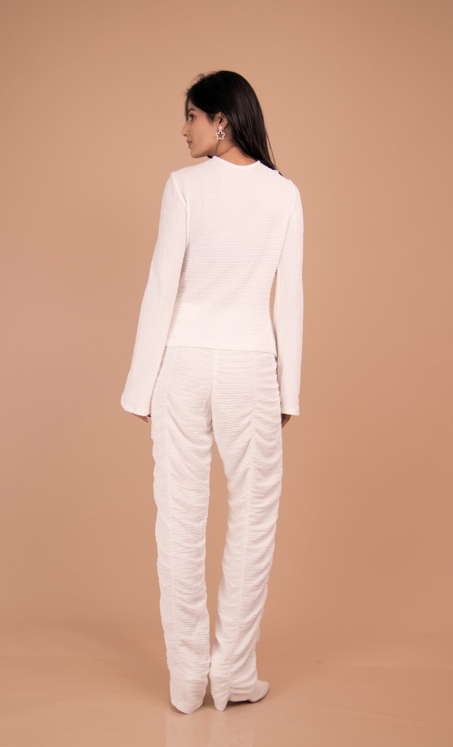 The Alina Ruched Cotton Co-Ord — Blanc Épure