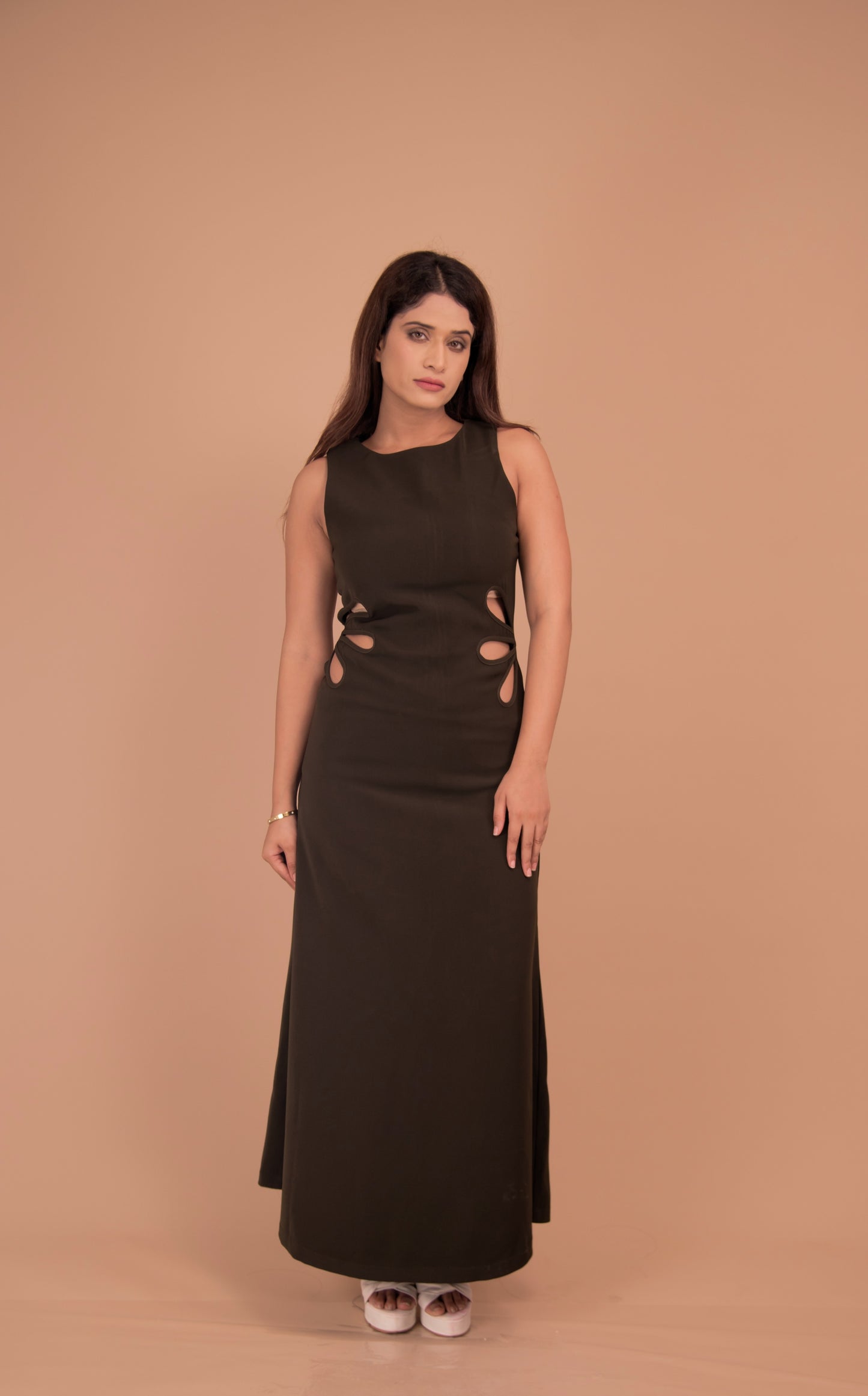 Olive Cut-Out Maxi Dress — Luxe Edition