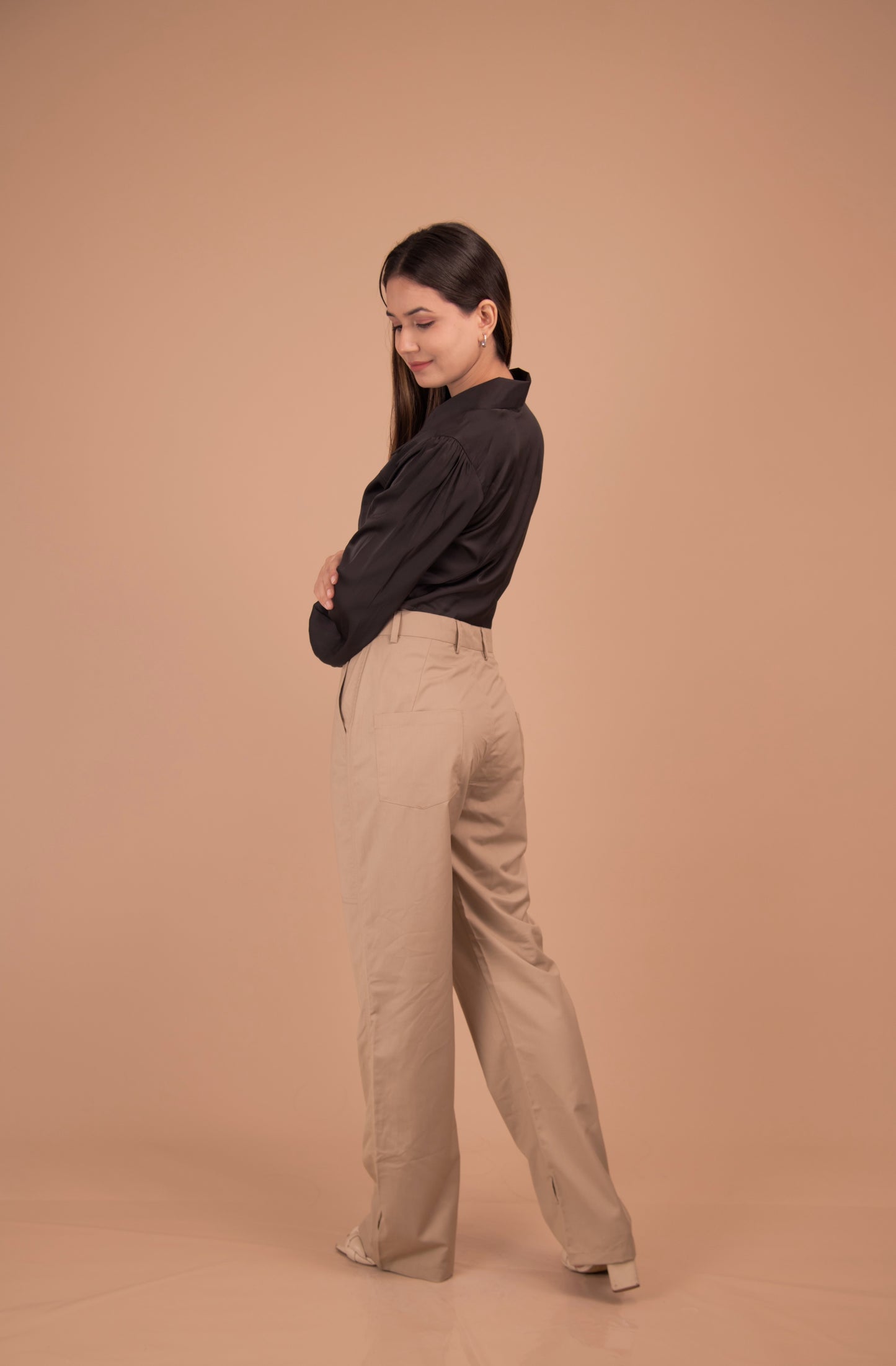 The Valeria Satin Cropped Shirt