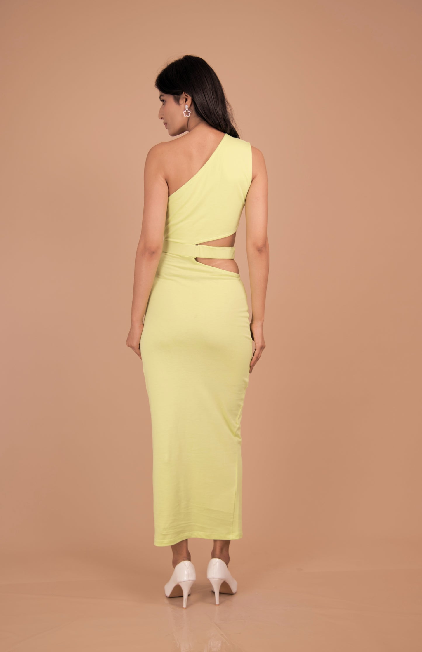 Sculpted One-Shoulder Cotton Column Dress