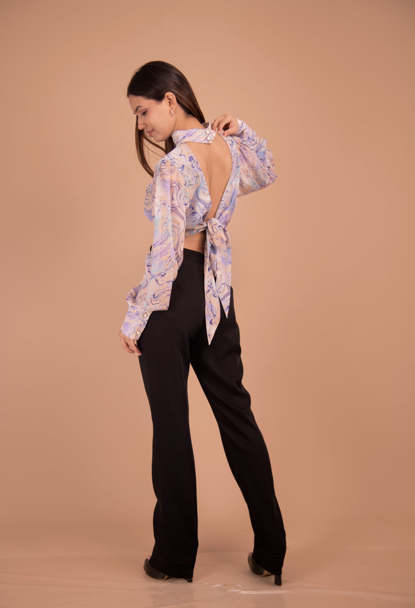 Celestial Marble High-Neck Co-ord Set
