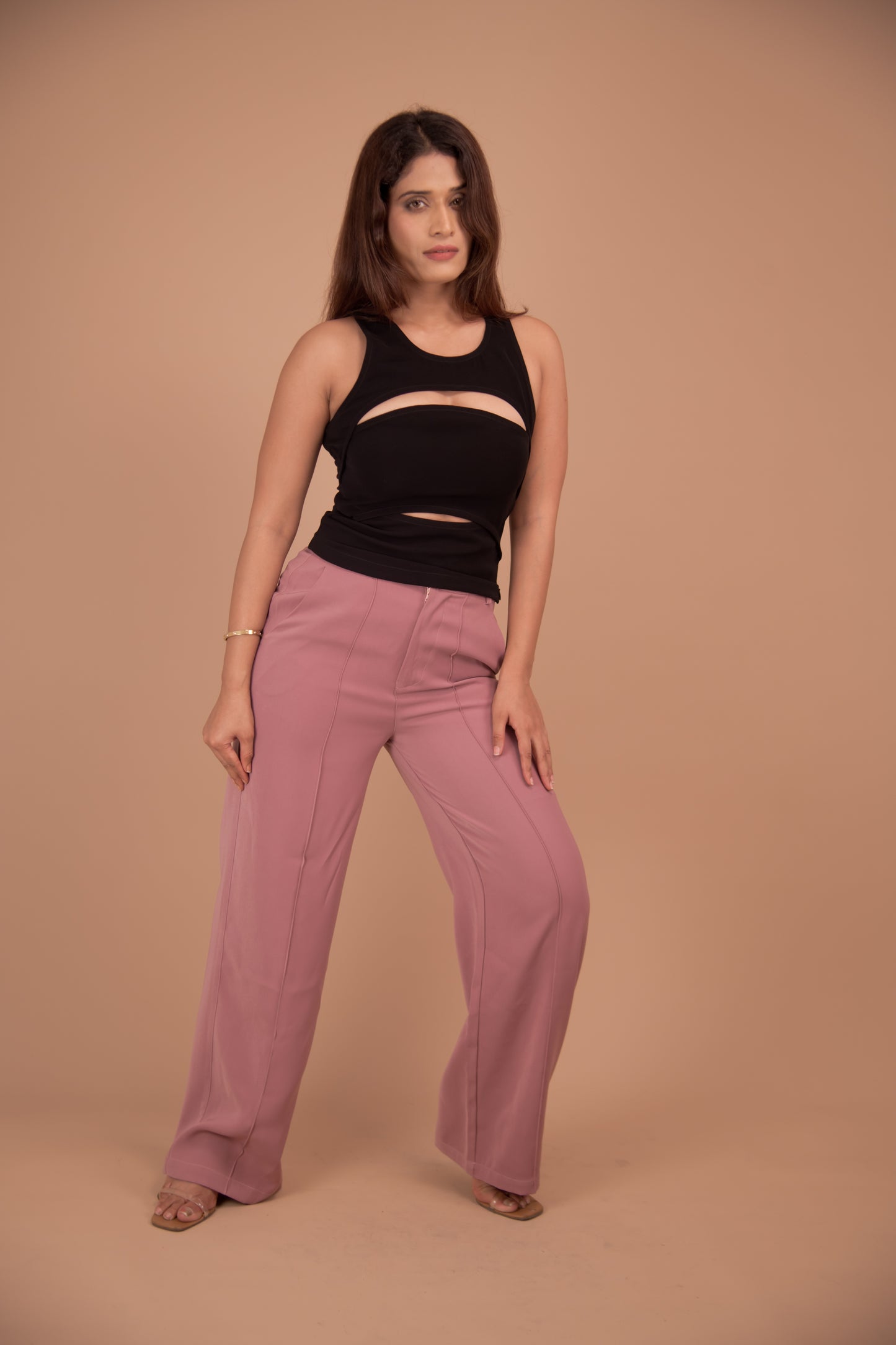 Noir & Mauve – Contemporary Cut-Out Co-Ord Set