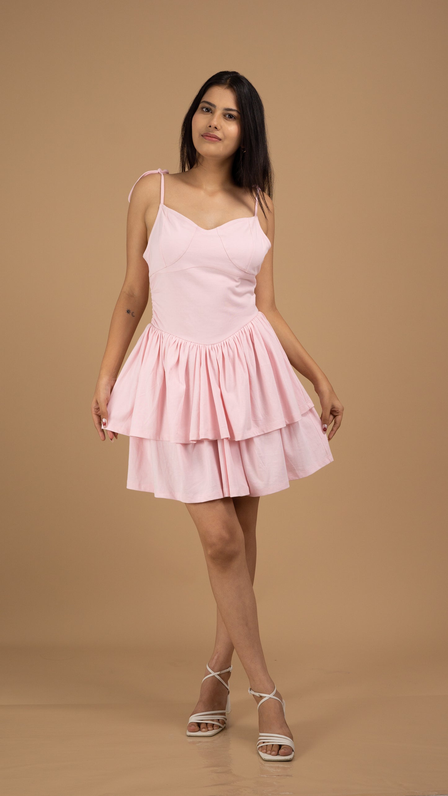 The Blush Bloom Cotton Tier Dress
