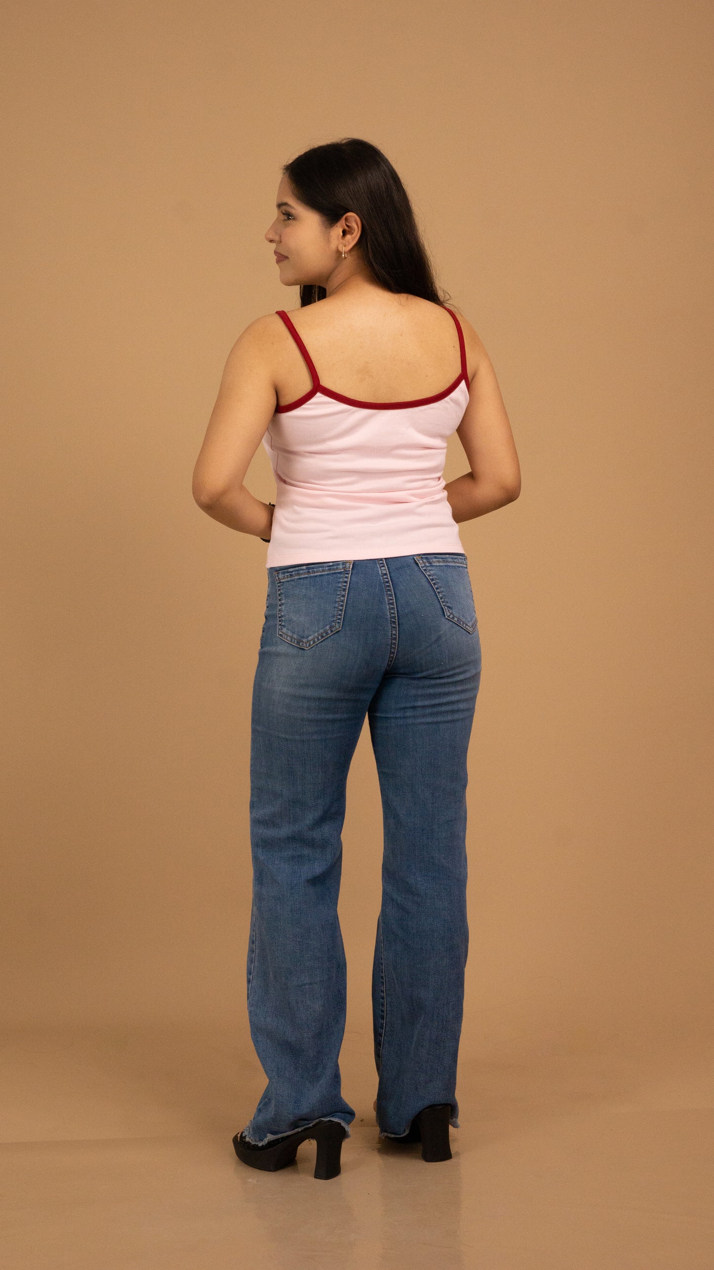 Contrast-Trim Cotton Cami Top