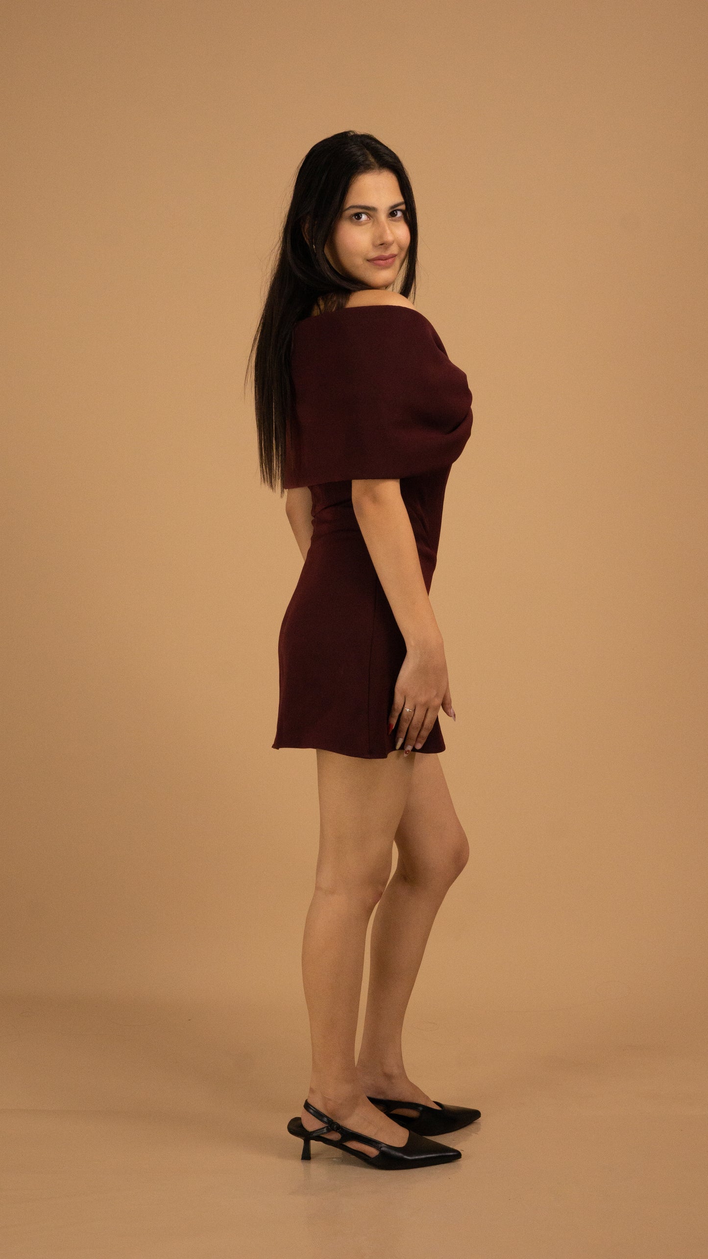 The Bordeaux Bow Elegance Dress