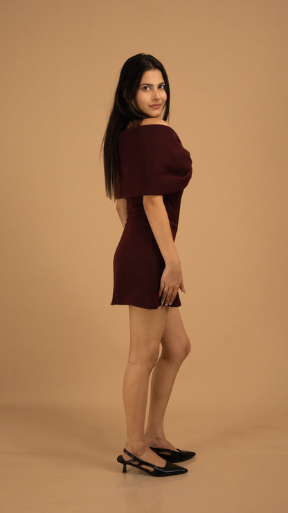The Bordeaux Bow Elegance Dress