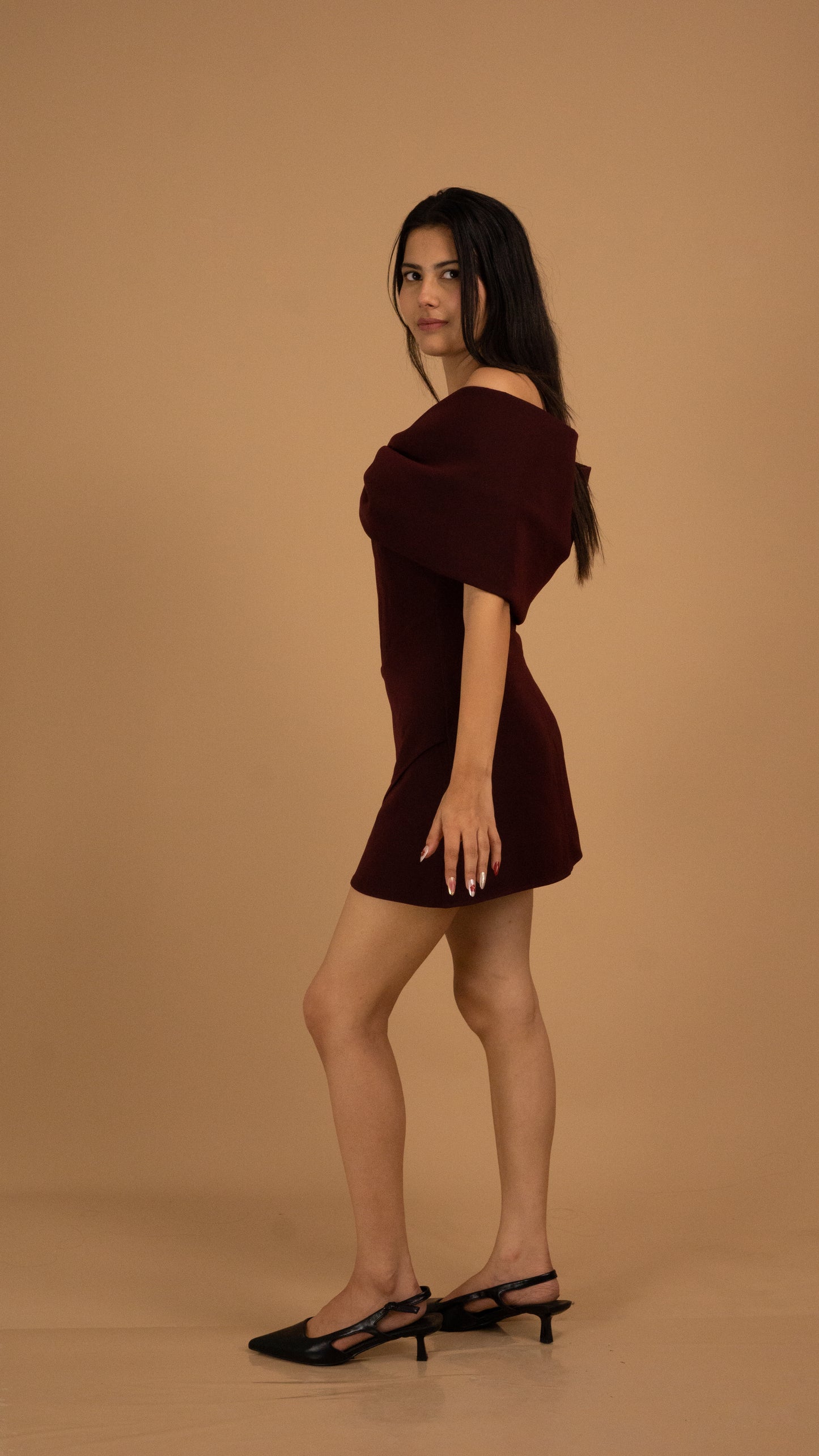 The Bordeaux Bow Elegance Dress