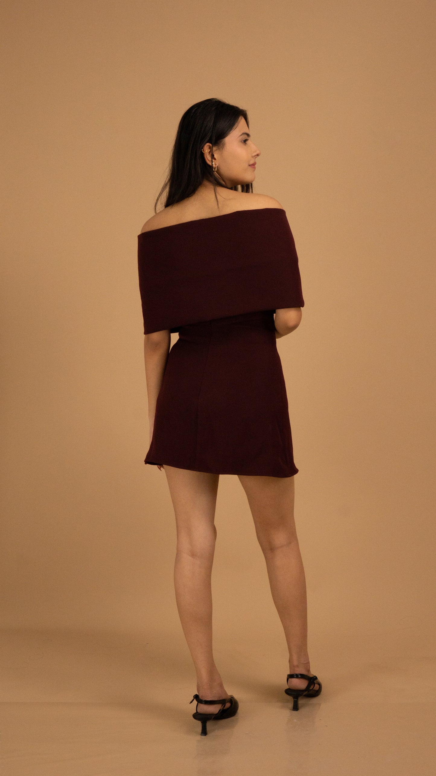 The Bordeaux Bow Elegance Dress