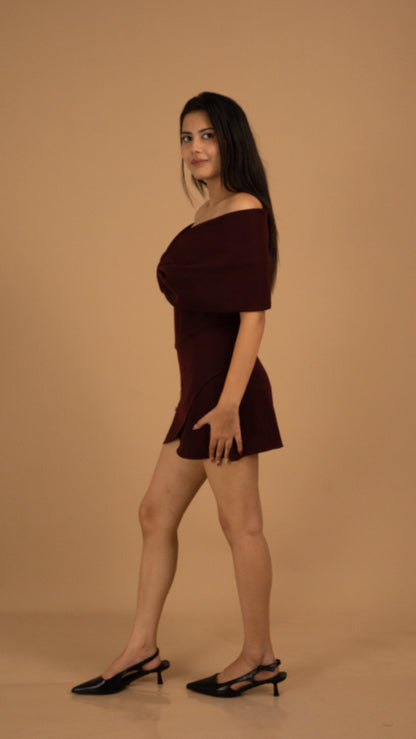 The Bordeaux Bow Elegance Dress
