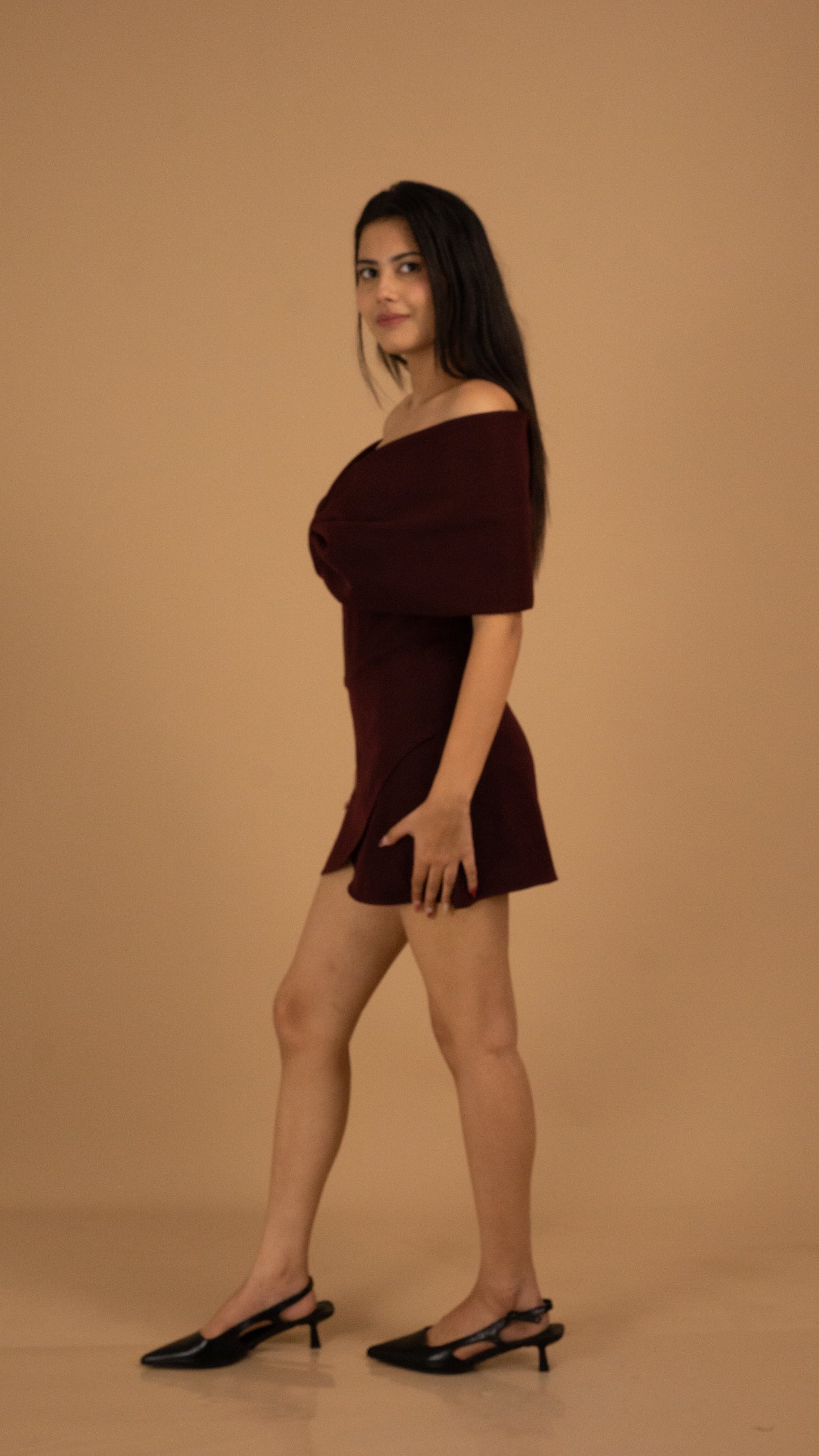 The Bordeaux Bow Elegance Dress