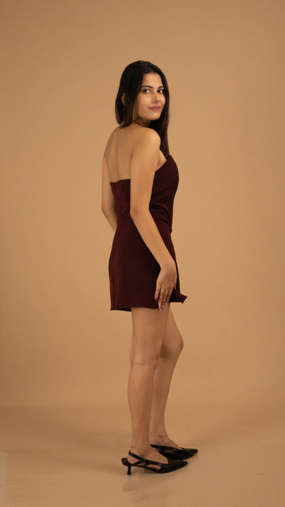 The Bordeaux Strapless Dress