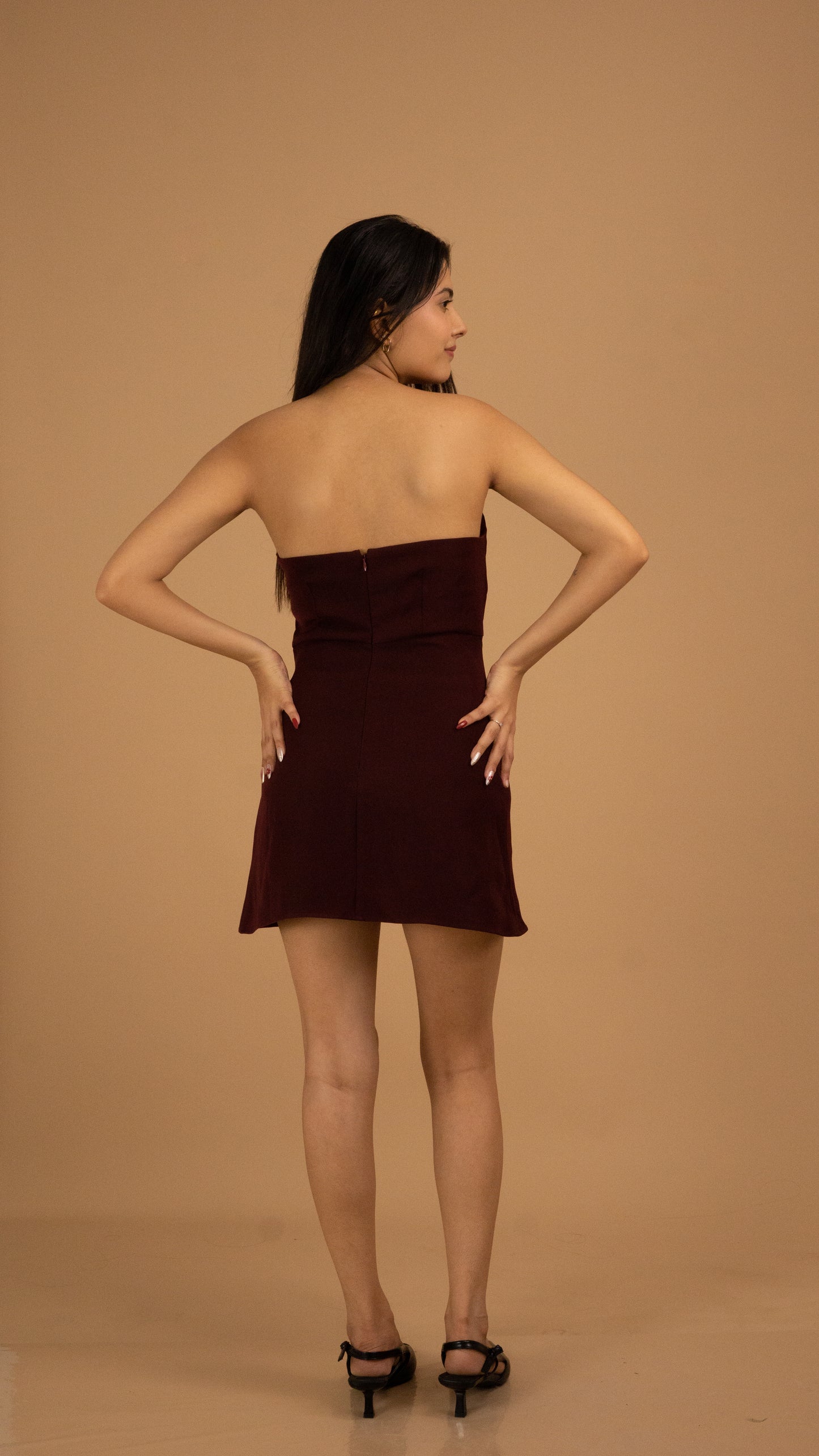 The Bordeaux Strapless Dress