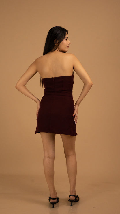 The Bordeaux Strapless Dress