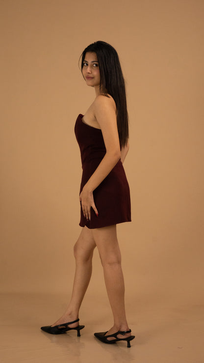 The Bordeaux Strapless Dress