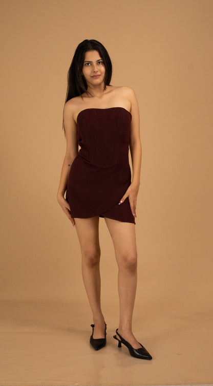 The Bordeaux Strapless Dress