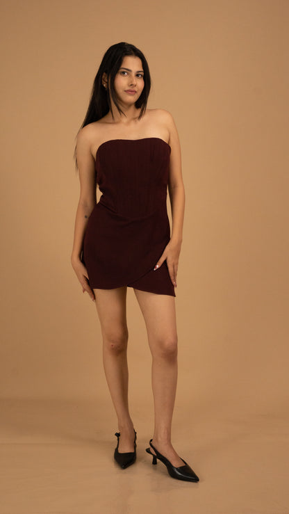 The Bordeaux Strapless Dress