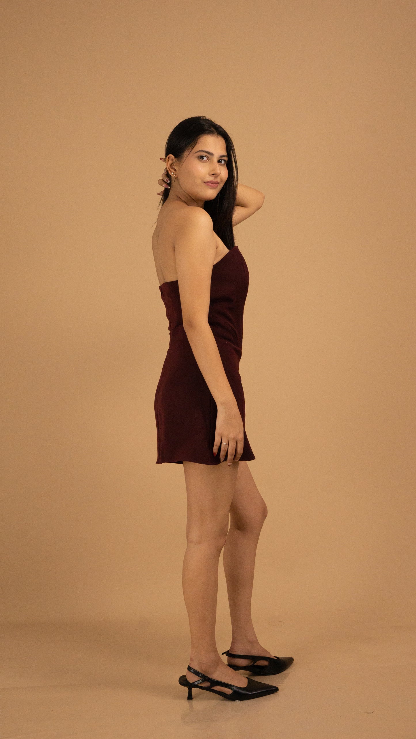 The Bordeaux Strapless Dress