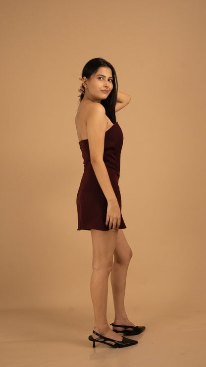 The Bordeaux Strapless Dress