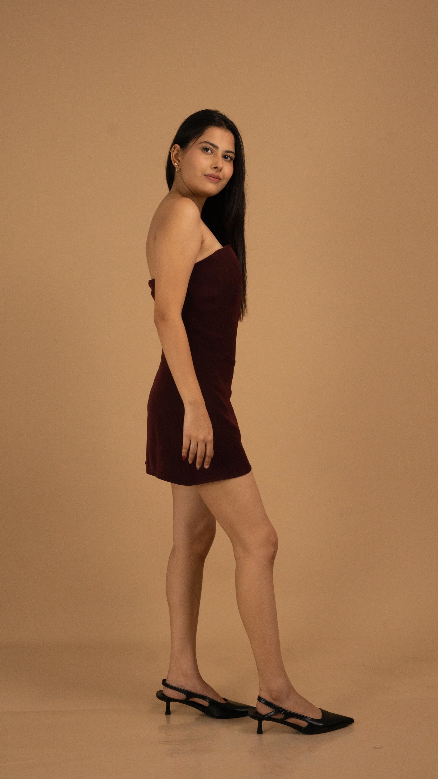 The Bordeaux Strapless Dress