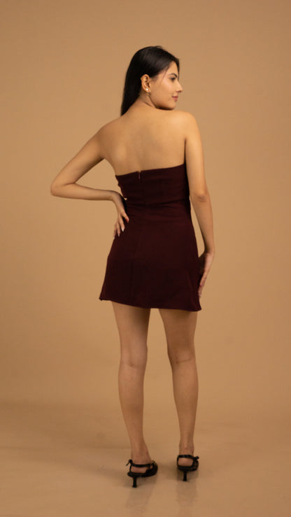 The Bordeaux Strapless Dress