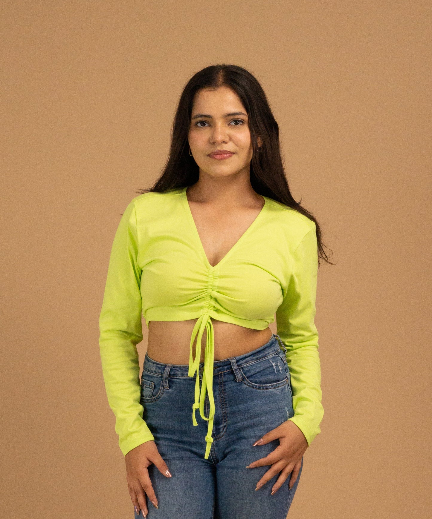 The Luxe Citrus Glow Ruched Top