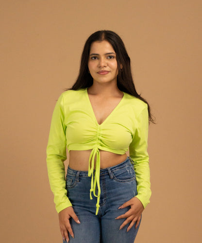 The Luxe Citrus Glow Ruched Top