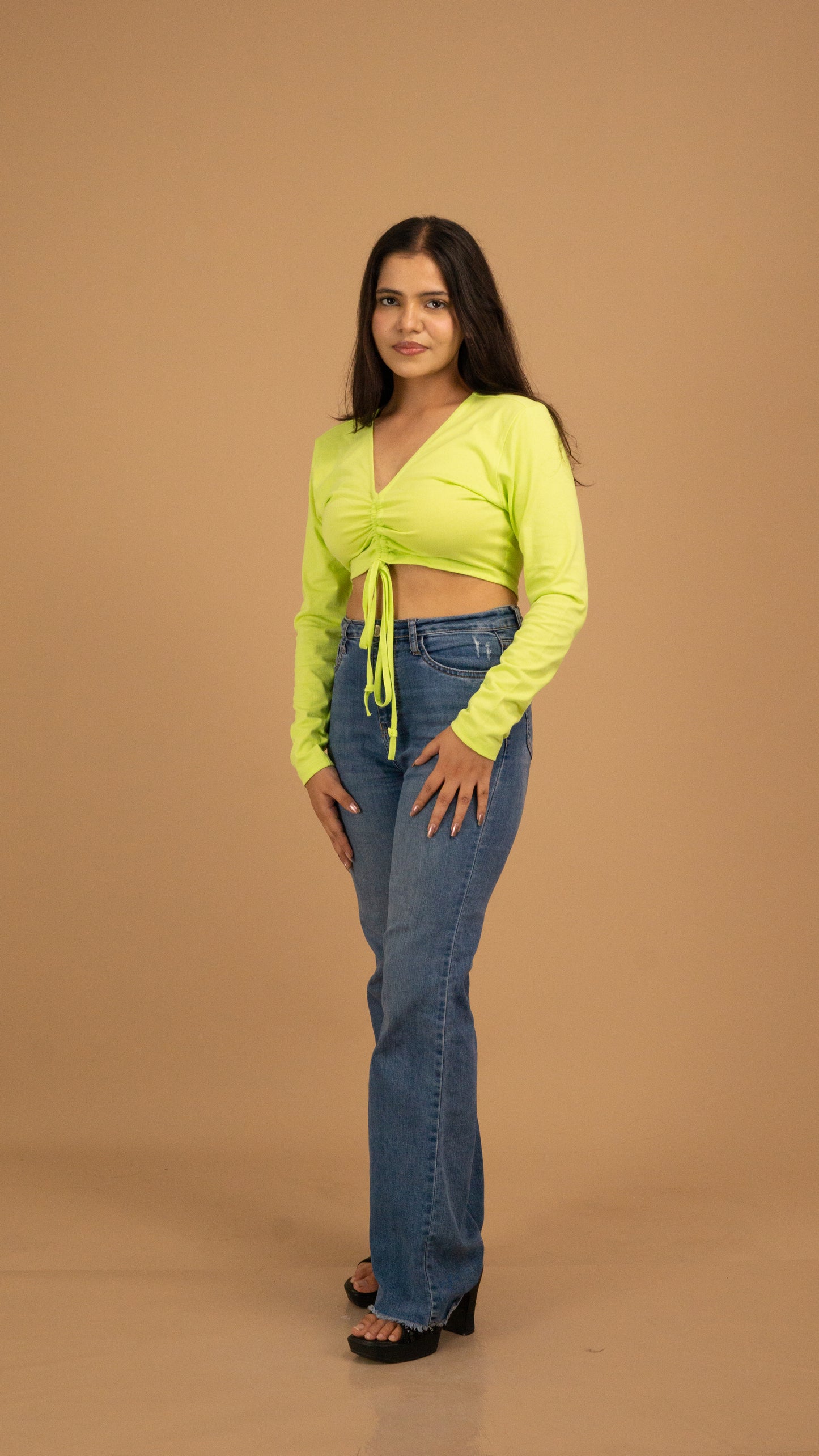 The Luxe Citrus Glow Ruched Top