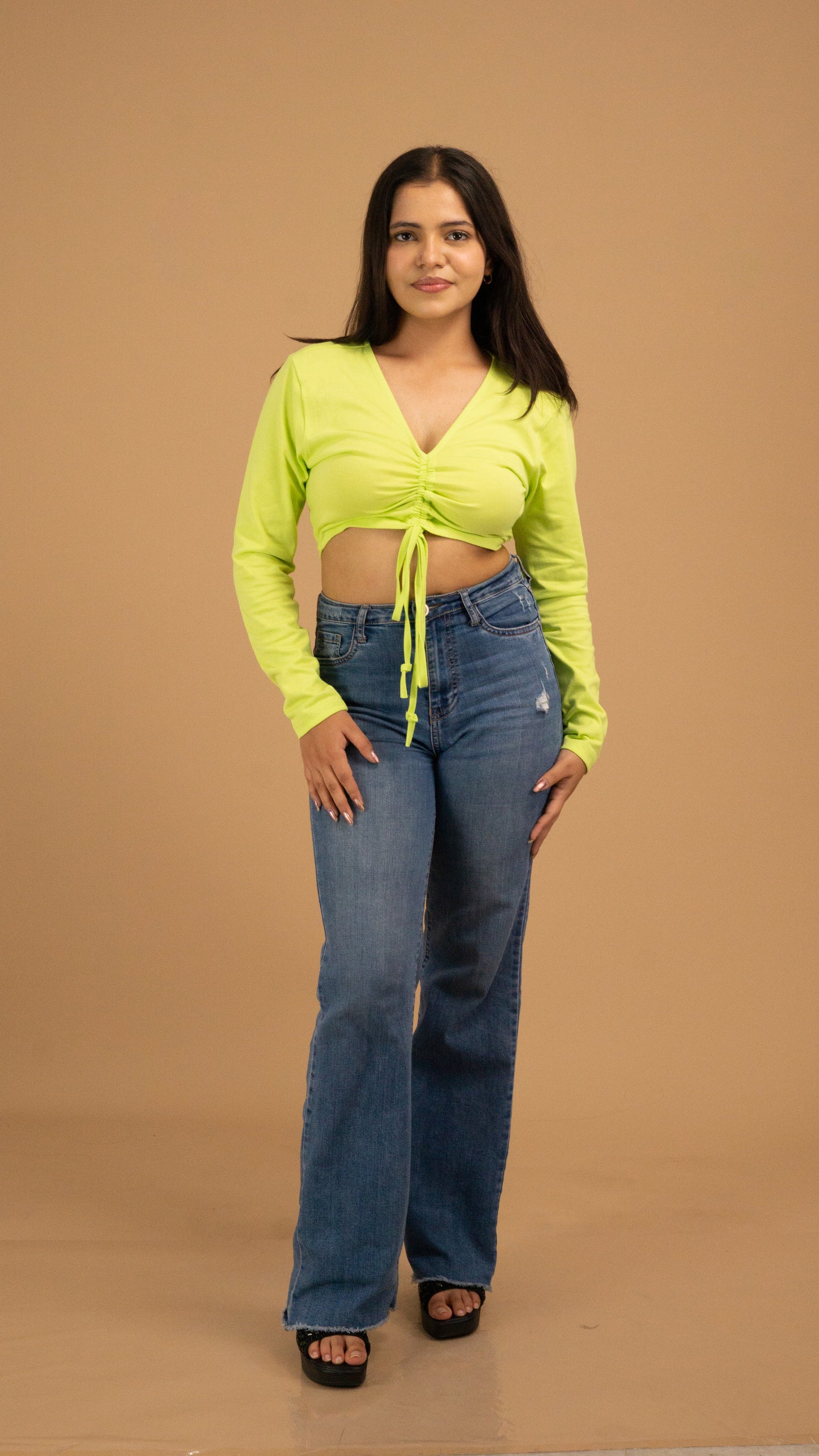 The Luxe Citrus Glow Ruched Top