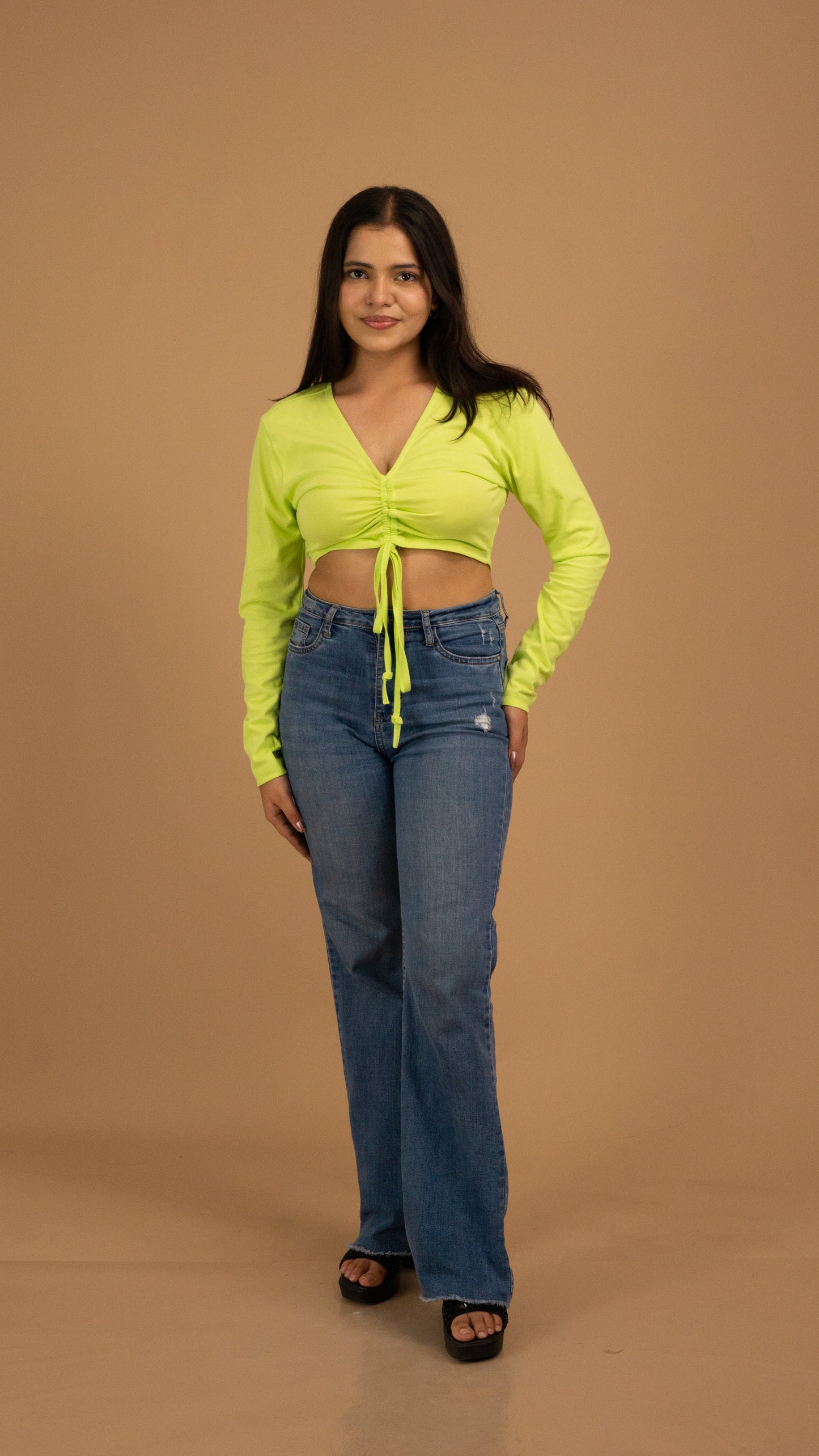 The Luxe Citrus Glow Ruched Top