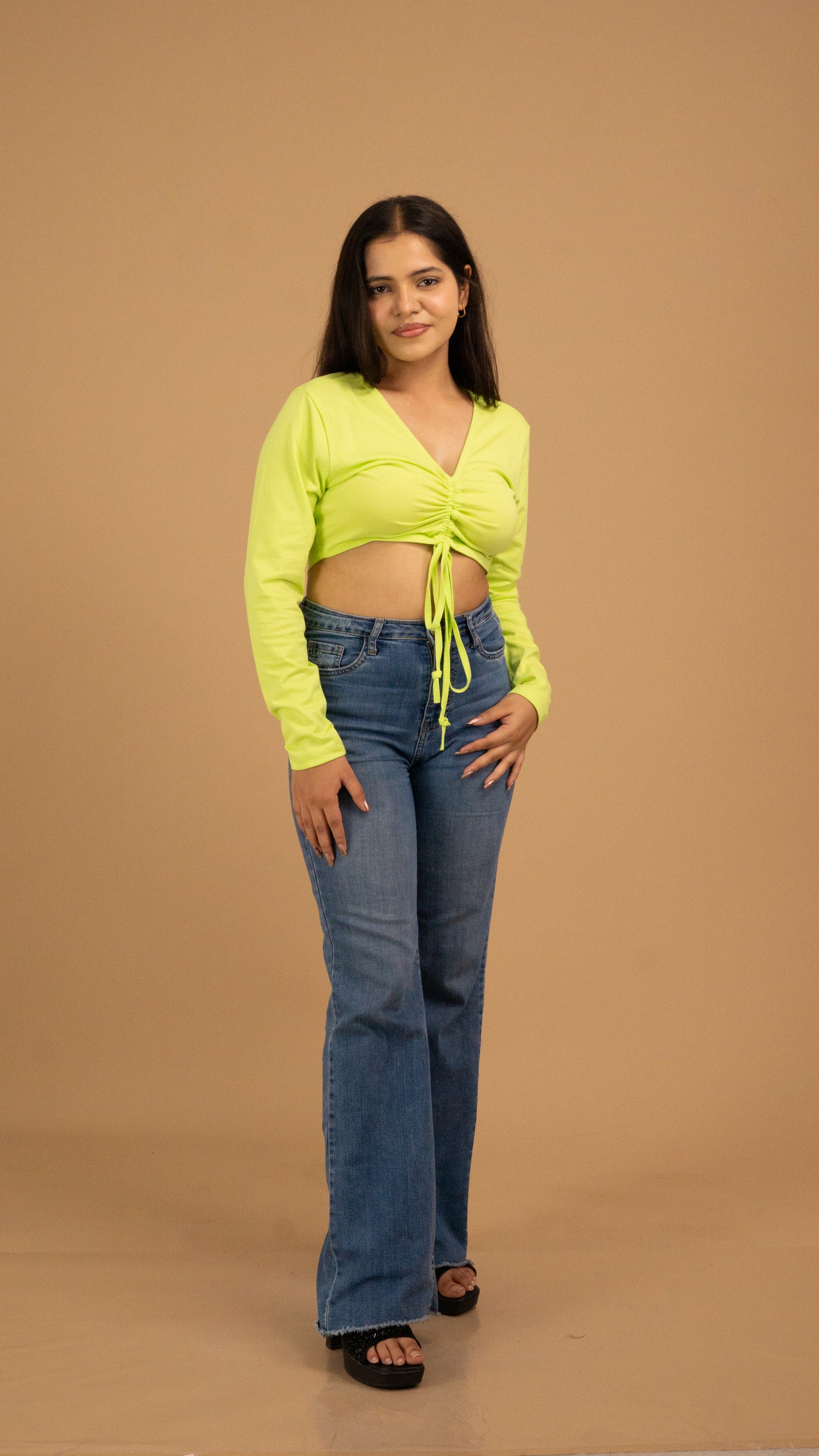 The Luxe Citrus Glow Ruched Top