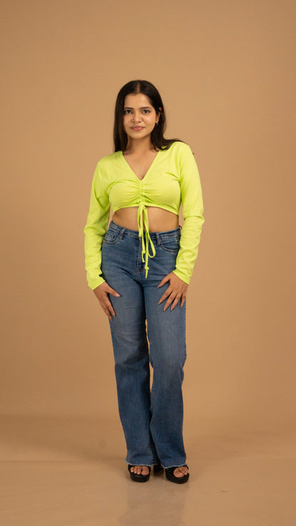 The Luxe Citrus Glow Ruched Top