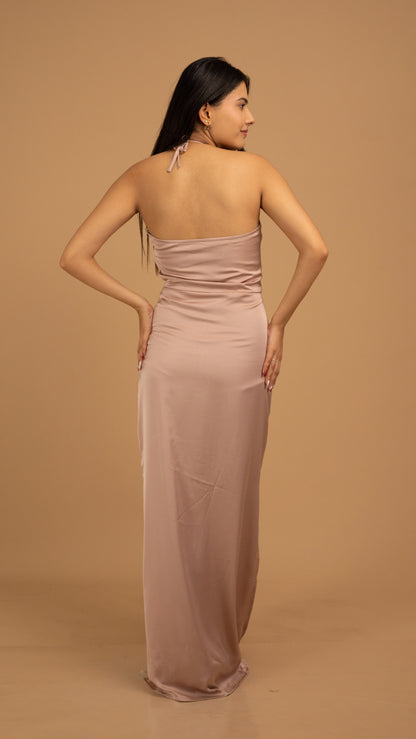 The Mocha Satin Serenity Gown