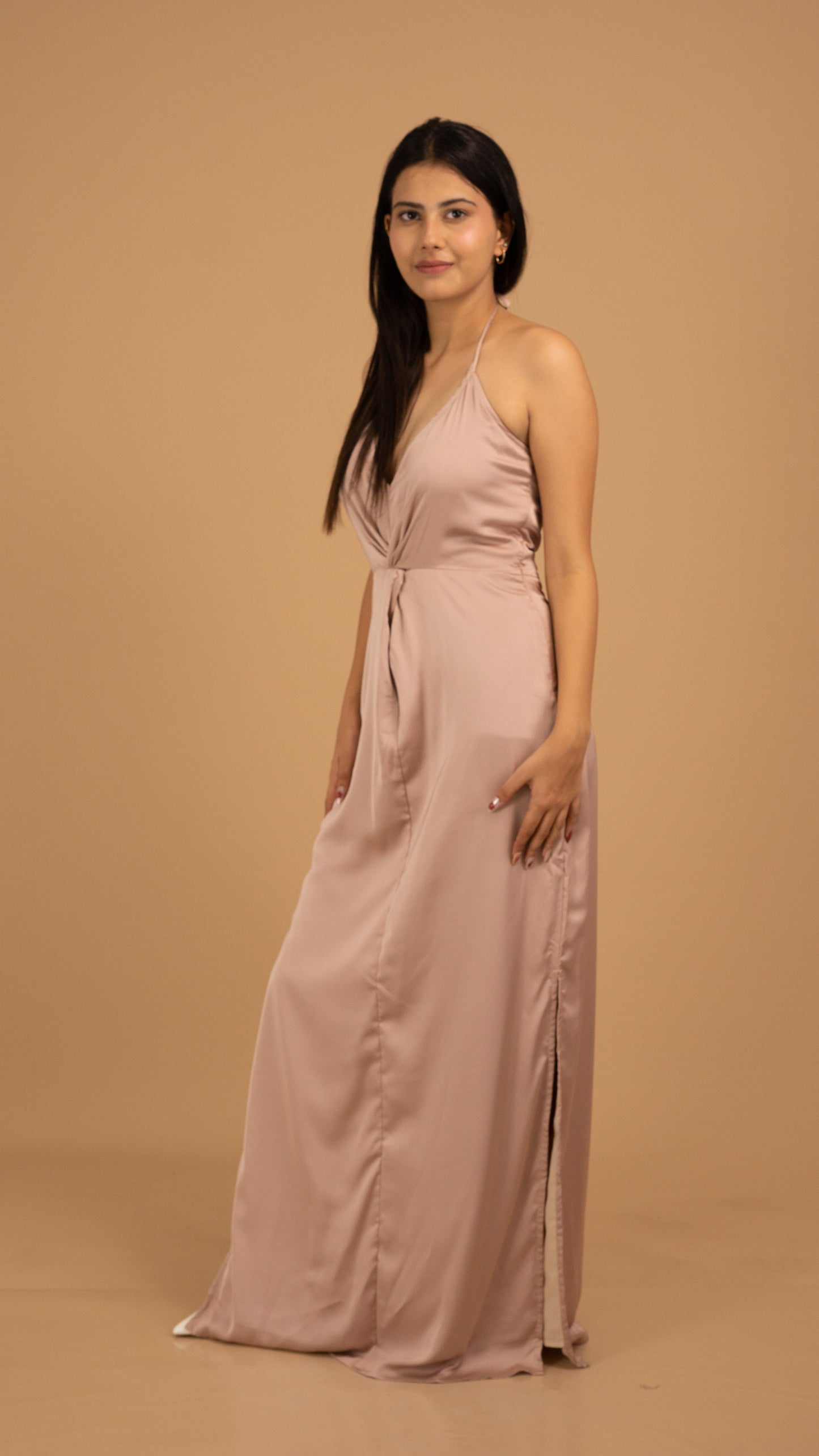 The Mocha Satin Serenity Gown