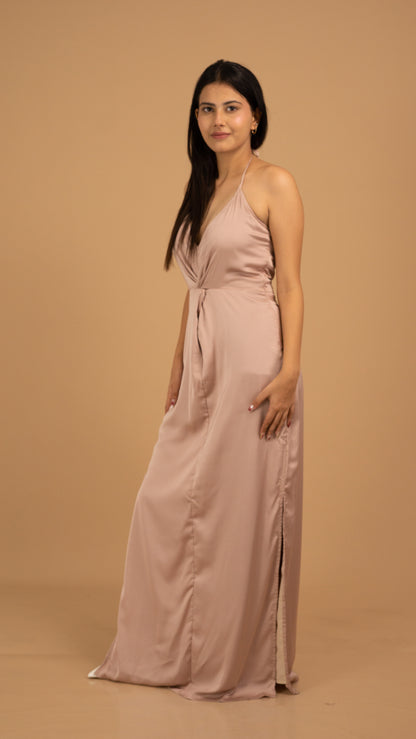 The Mocha Satin Serenity Gown
