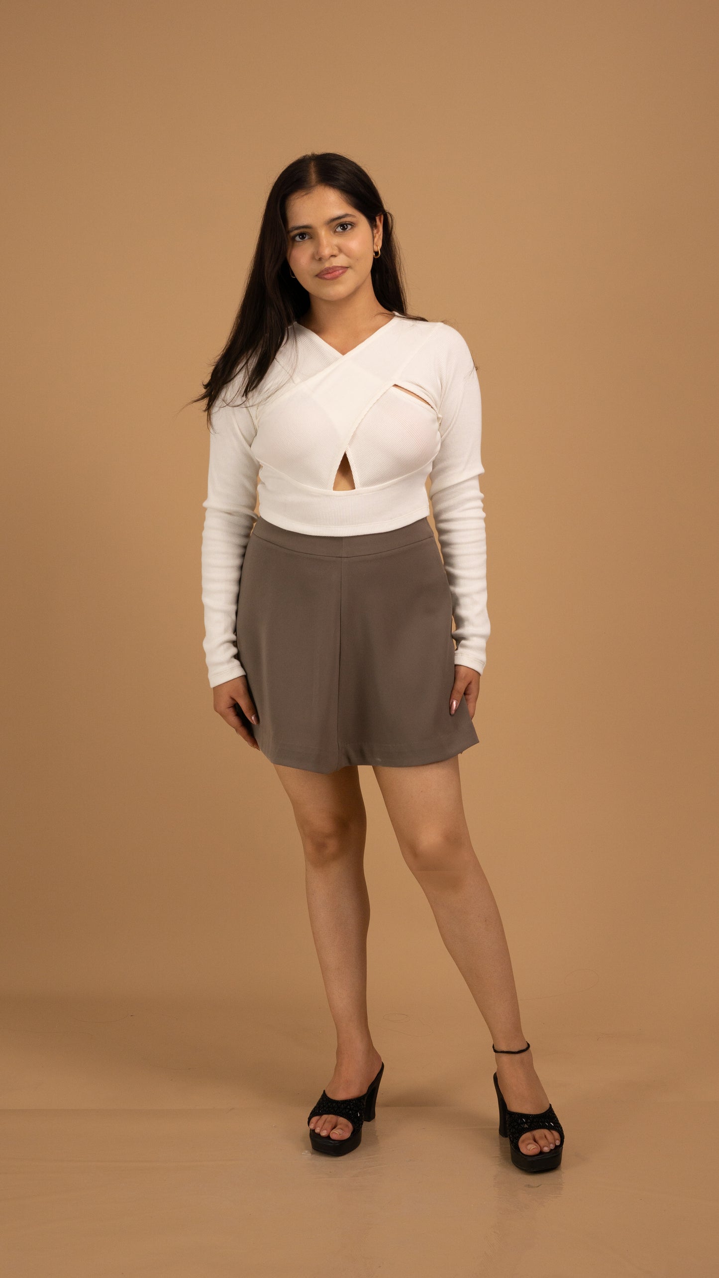 The Ivory Axis Sculpted Top