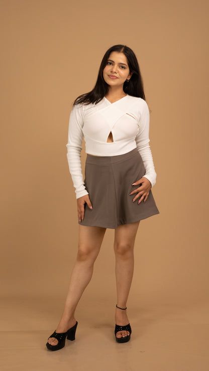 The Ivory Axis Sculpted Top