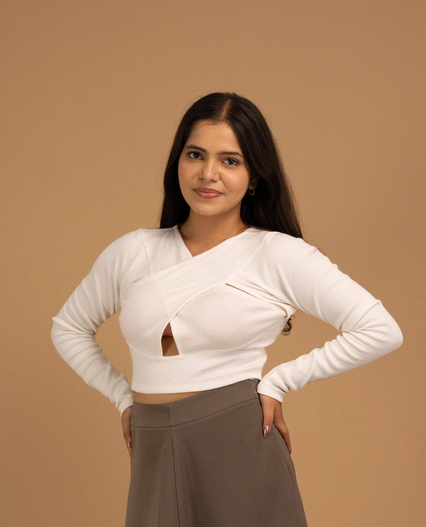 The Ivory Axis Sculpted Top