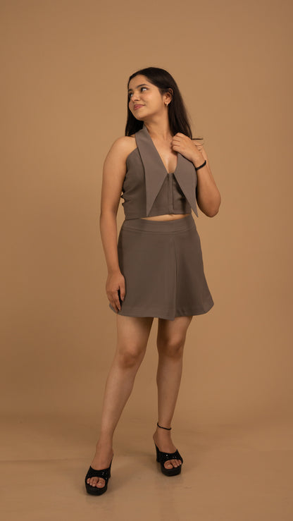 Sculpted Elegance Crepe Co-ord Set