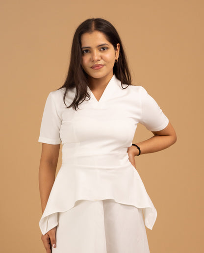 The Blanc Cascade Couture Top