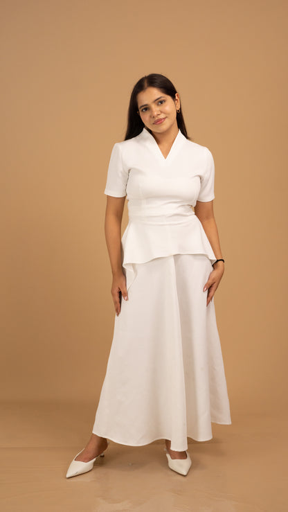 The Blanc Cascade Couture Top