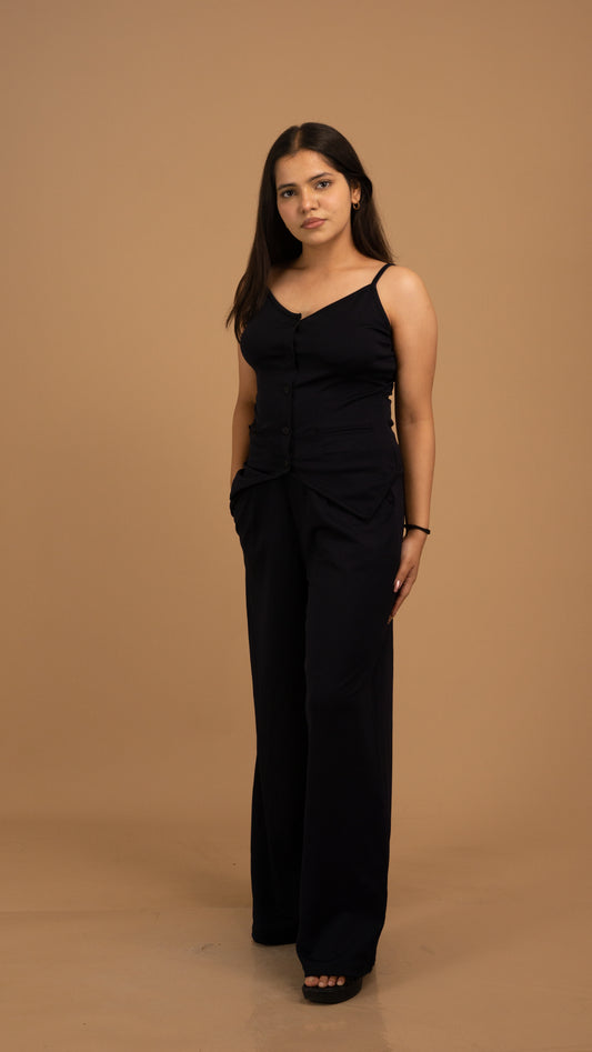 Midnight Noir Korean Crepe Co-ord Set