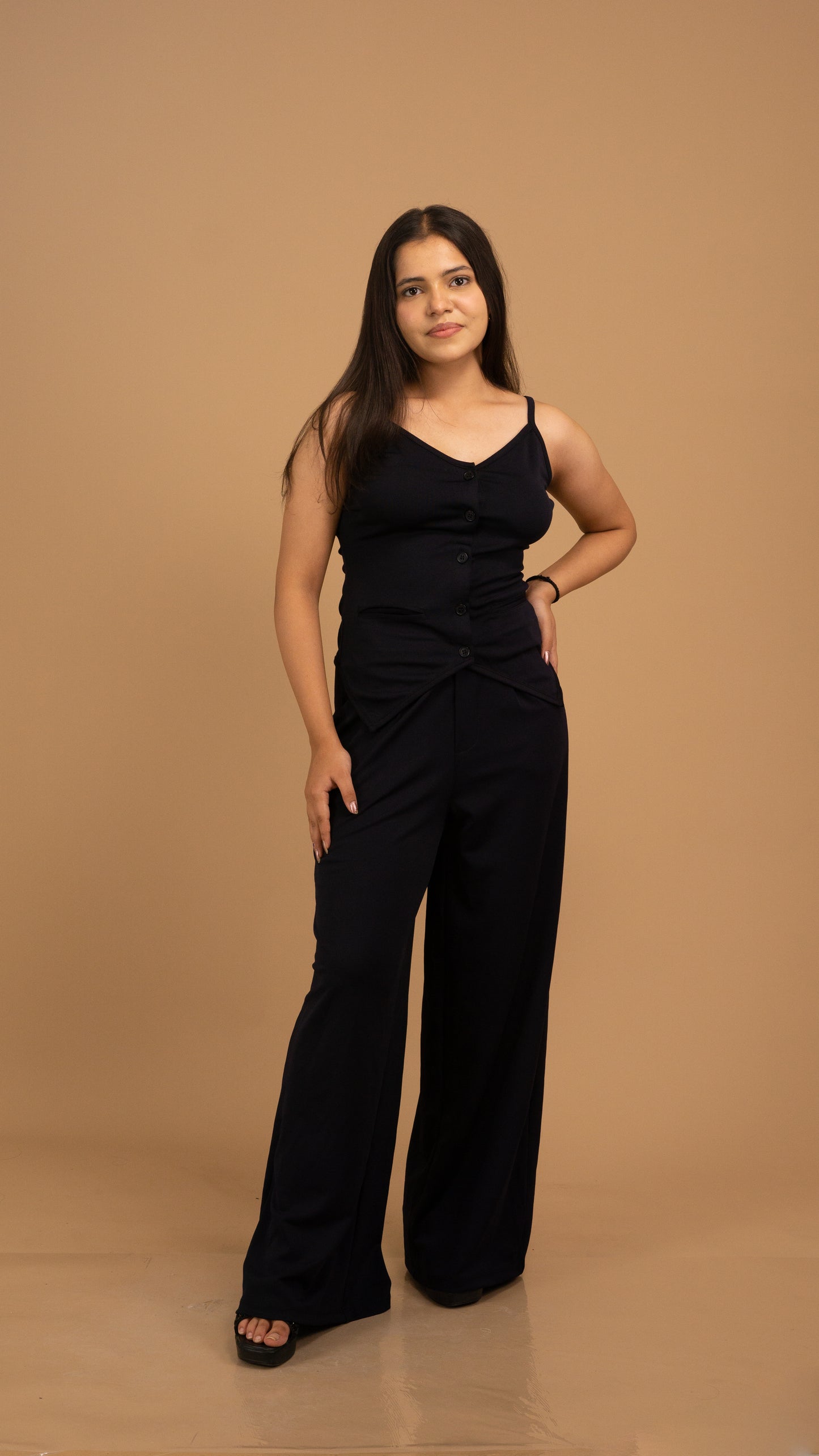 Midnight Noir Korean Crepe Co-ord Set