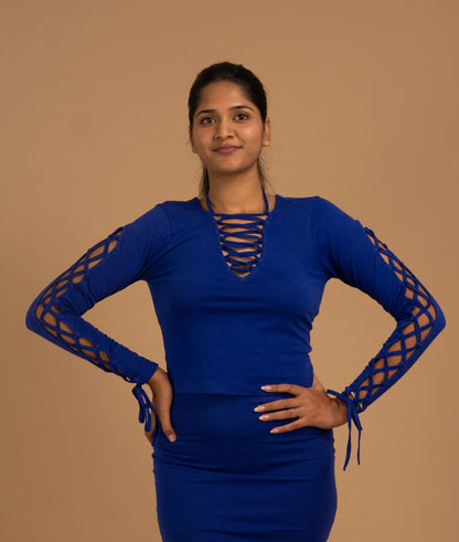 The Royal Lattice Couture Top