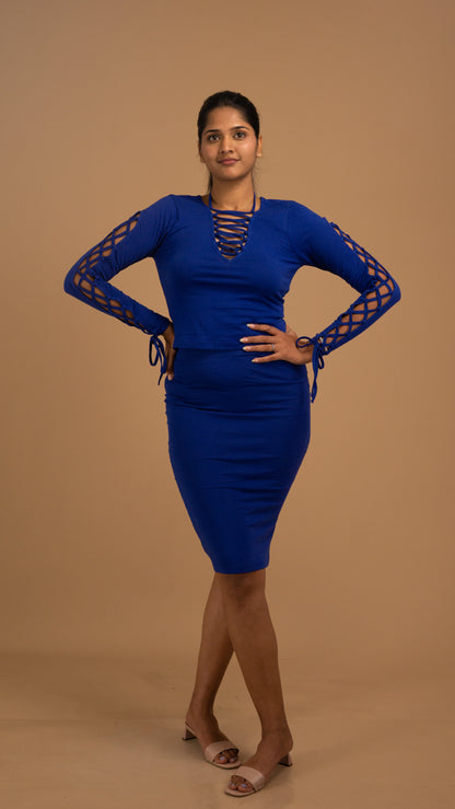 The Royal Lattice Couture Top