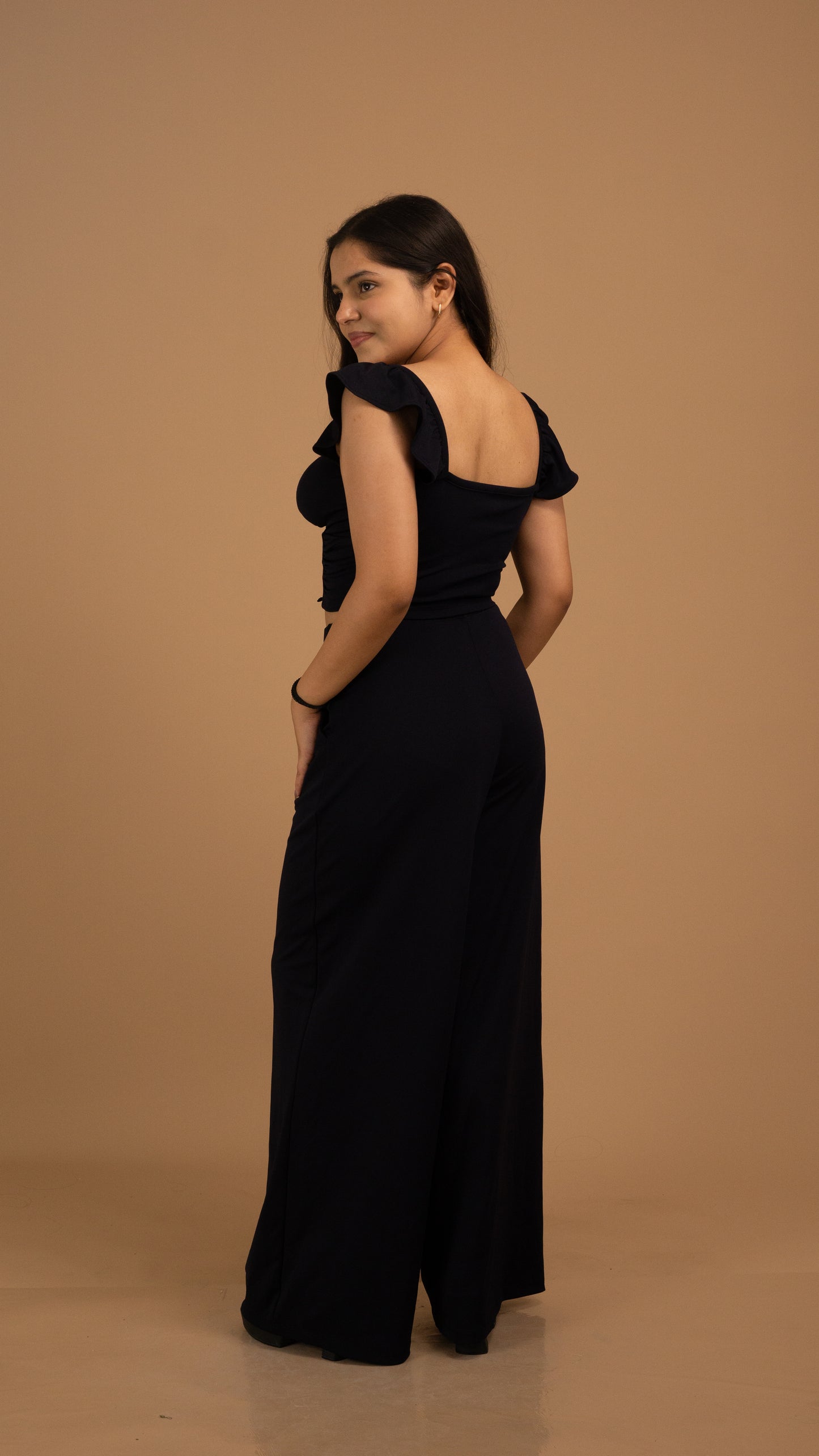Noir Allure Wide-Leg Trousers